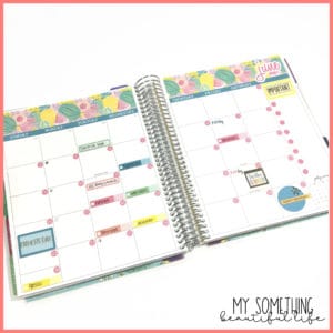 June 2019 Plan With Me in my Erin Condren Life Planner using a monthly sticker kit from Planner Kate! #plannerstickers #planwithme #erincondren #ecsquad #eclp
