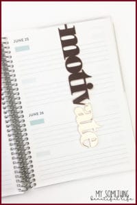 Open Journal with Motivate Metal Bookmark