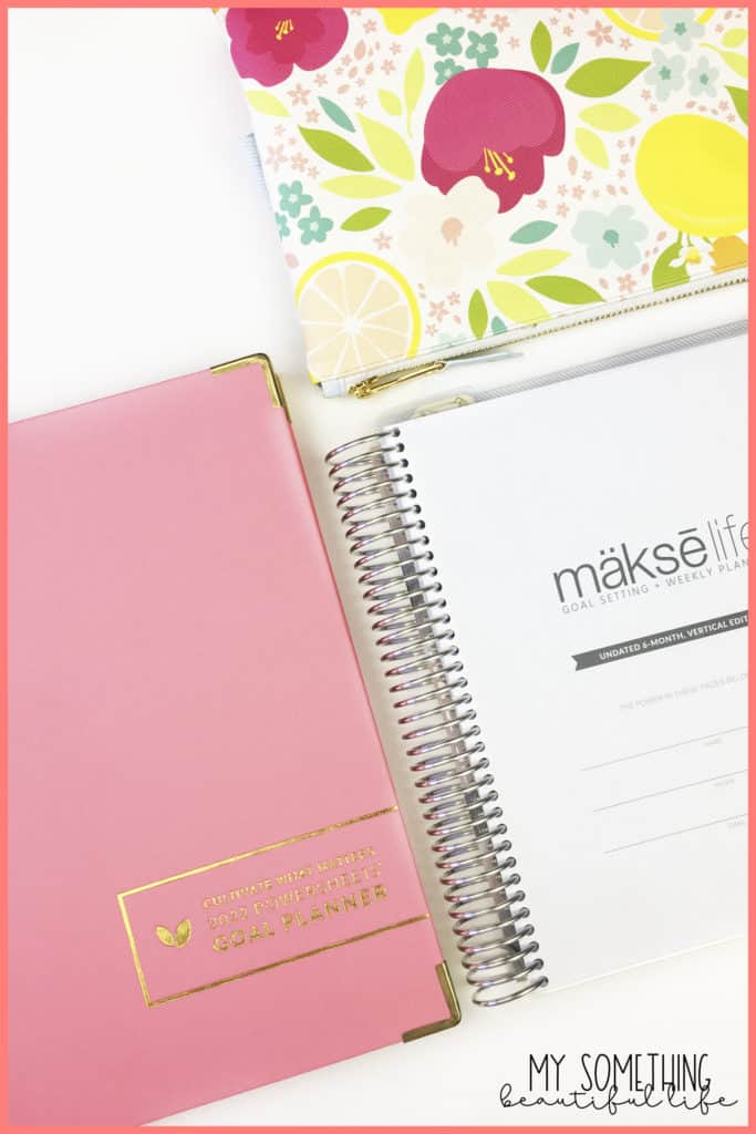 planners and floral pen pouch