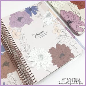 inside of planner; floral quote page