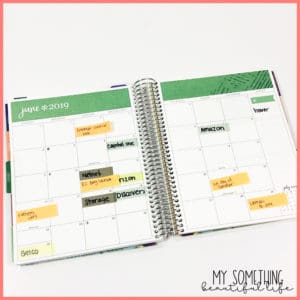 June 2019 Plan With Me in my Erin Condren Life Planner using a monthly sticker kit from Planner Kate! #plannerstickers #planwithme #erincondren #ecsquad #eclp