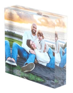 acrylic block with family photo
