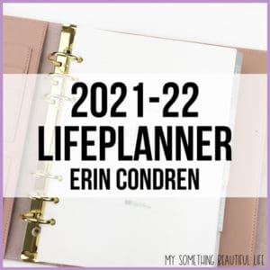 2021-22 LifePlanner Erin Condren with planner in the background