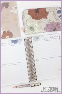 2022 Erin Condren LifePlanner interior vertical compact layout weekly planning page with flowered accessories above